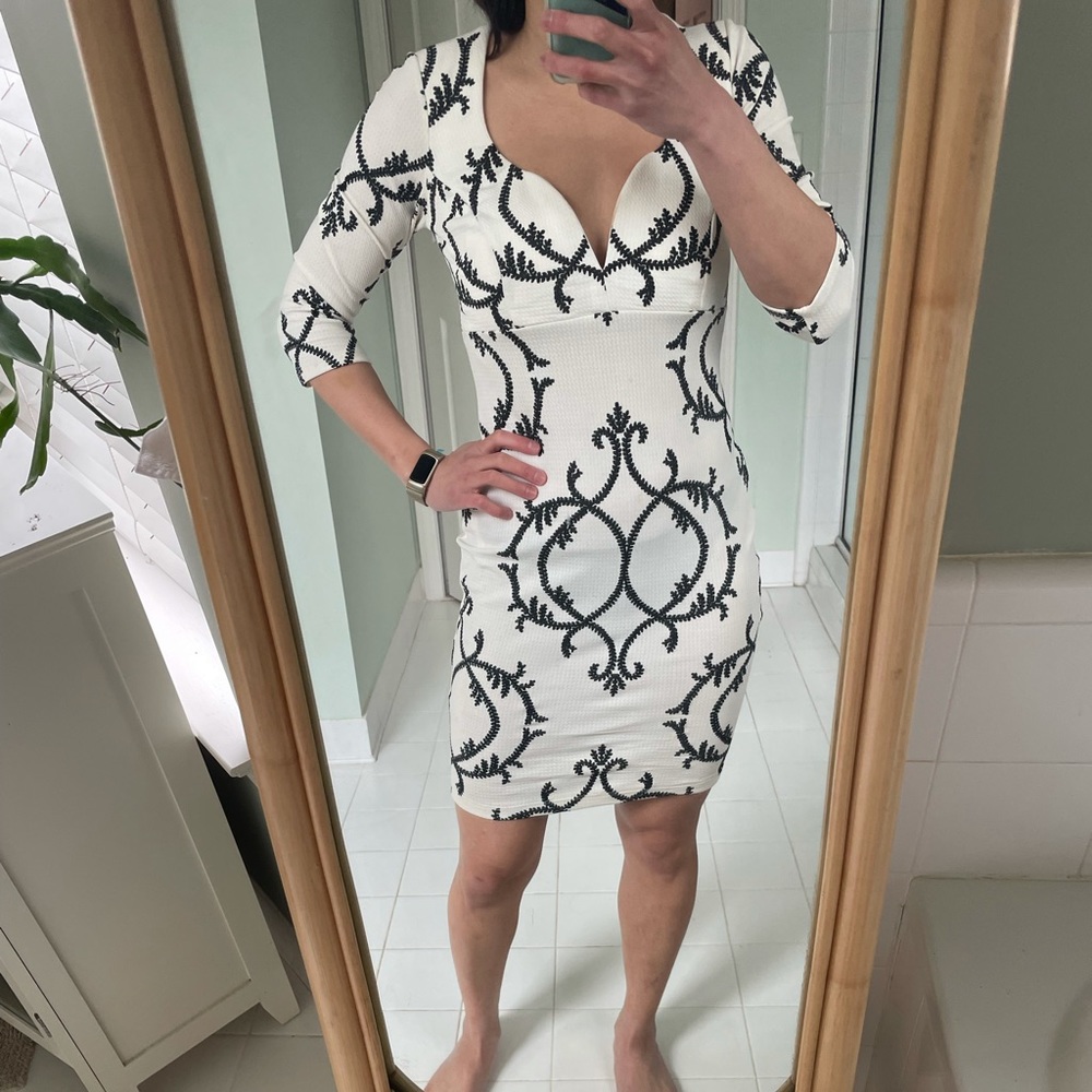 Formal white patterned dress from Anna Grace